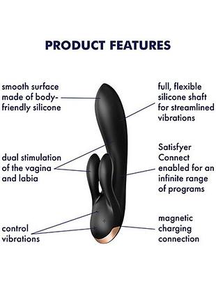 Вибратор кролик satisfyer double flex black 7