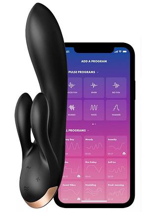 Вибратор кролик satisfyer double flex black 10