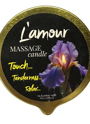 Массажная свеча l'amour iris amber milk золотая, 70 мл