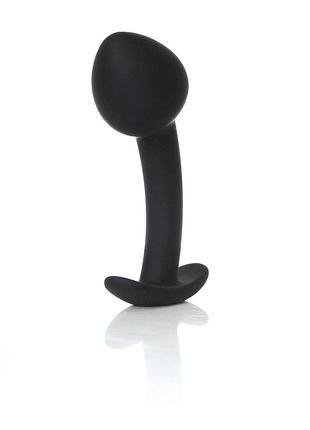 Анальна пробка - silicone black curved plug l 2