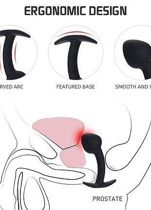Анальна пробка - silicone black curved plug l 9