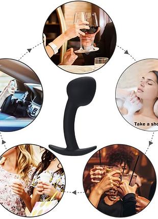 Анальна пробка - silicone black curved plug l 10