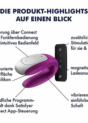 Вибратор смарт для пар satisfyer double fun (violet) 8