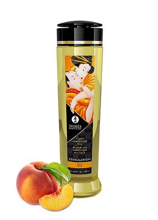 Массажное масло натуральное увлажняющее - shunga stimulation - peach (240 мл)