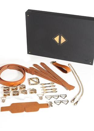 Бдсм-набір lockink bondage & restraint brown set 2