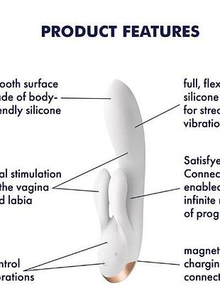 Вибратор кролик satisfyer double flex white 7