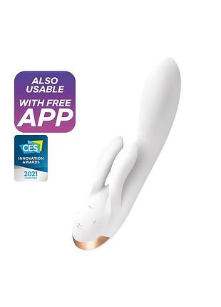Вибратор кролик satisfyer double flex white 10