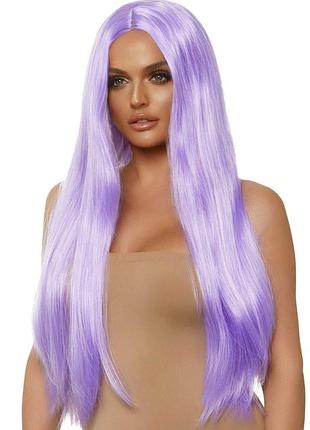 Перука жіноча довга фіолетова leg avenue long straight center part wig lavender