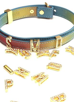 Нашийник бдсм lockink multi-color diy alphabet collar 2