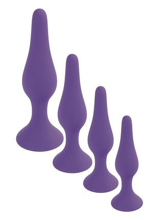 Анальная пробка - silicone plug purple small 4