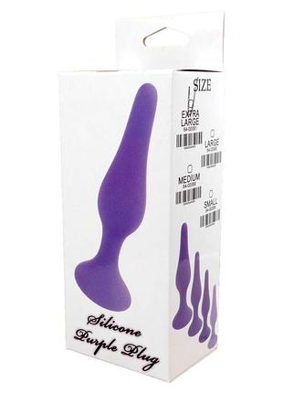 Анальная пробка - silicone plug purple small 5
