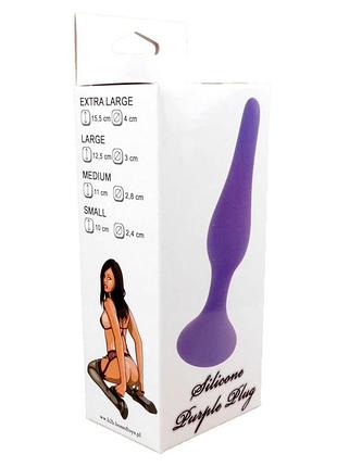 Анальная пробка - silicone plug purple small 6