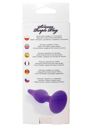Анальная пробка - silicone plug purple small 7