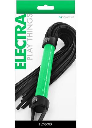 Флоггер для бдсм игр ns novelties electra flogger green 2