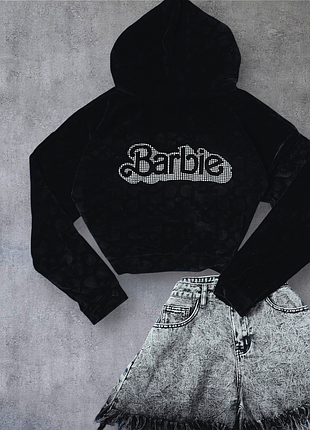 Велюрова чорна зіпка barbie