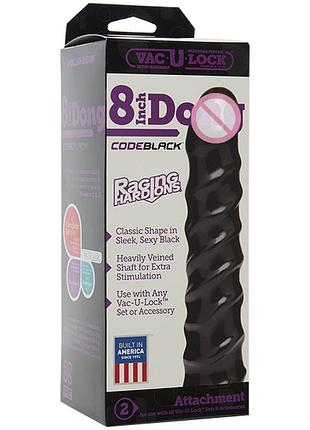Фаллоимитатор черный doc johnson codeblack - 8 inch raging hard-ons dong 2