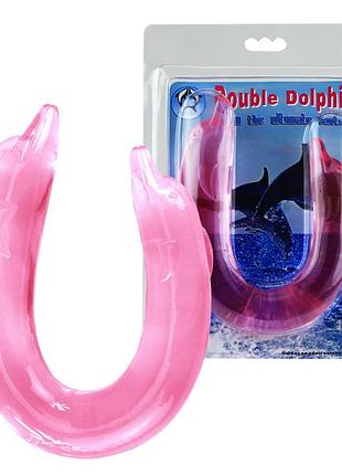 Фаллоимитатр двухсторонний - double dolphin pink 2