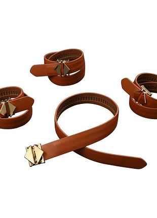 Набор для фиксации бдсм lockink hogtie set - brown 4