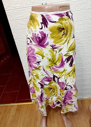 Лляна спідниця на підкладі