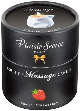 Массажная свеча - plaisir secrets massage candle strawberry, 80 мл