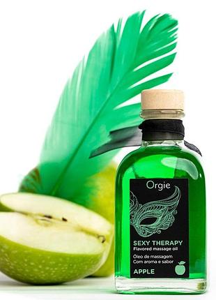 Набор для массажа orgie – sexy therapy apple (100 мл), разогревающее масло + перышко