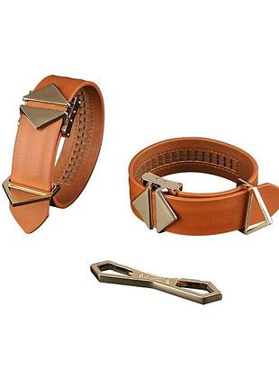 Наручники lockink wristcuffs/anklecuffs brown set 2