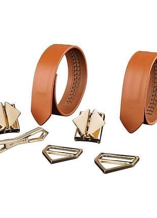 Наручники lockink wristcuffs/anklecuffs brown set 3