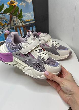 Кроссовки 116, р.32,33,34,37, эко-кожа+текстиль+сетка, комбинированный