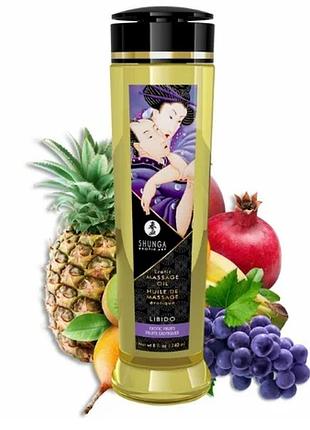 Массажное масло shunga libido - exotic fruit (240 мл) натуральное увлажняющее