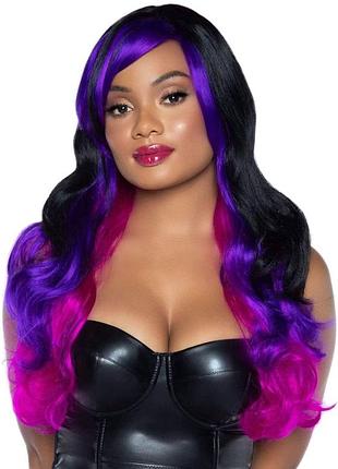 Перука кольорова leg avenue allure multi color wig black/purple