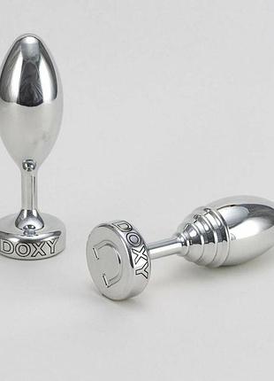 Анальная пробка металлическая doxy butt plug smooth 7