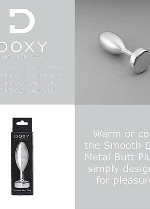 Анальная пробка металлическая doxy butt plug smooth 10