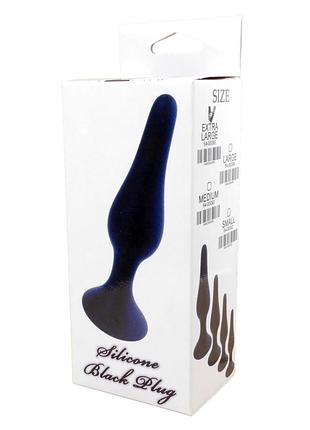 Анальная пробка - silicone plug black small 5