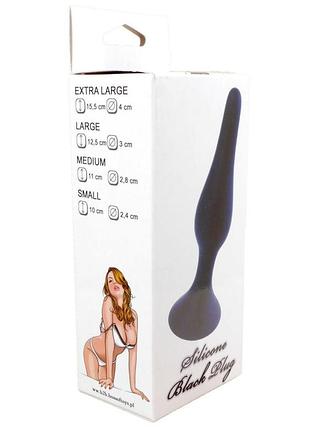 Анальная пробка - silicone plug black small 6