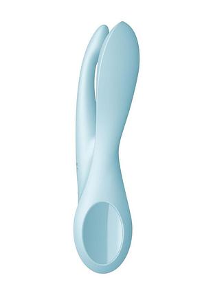 Вібратор кліторальний — satisfyer threesome 1 light blue 3
