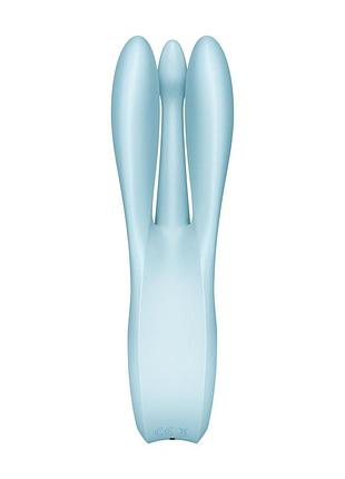 Вібратор кліторальний — satisfyer threesome 1 light blue 4