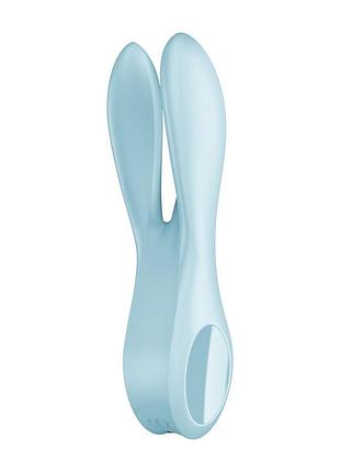 Вібратор кліторальний — satisfyer threesome 1 light blue 5