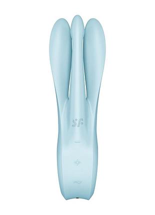 Вібратор кліторальний — satisfyer threesome 1 light blue 6