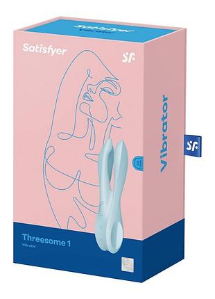 Вібратор кліторальний — satisfyer threesome 1 light blue 7