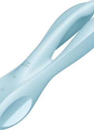Вібратор кліторальний — satisfyer threesome 1 light blue 10