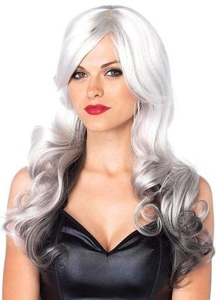 Парик белый leg avenue allure multi color wig grey/black