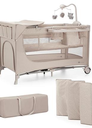 Кровать-манеж с пеленатором kinderkraft joy 2 beige (kljoy02beg000ac)