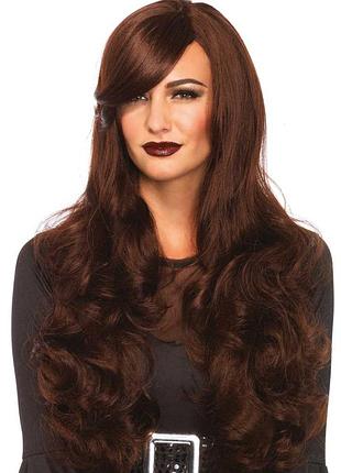 Перука довгий каштановий leg avenue long wavy wig brown