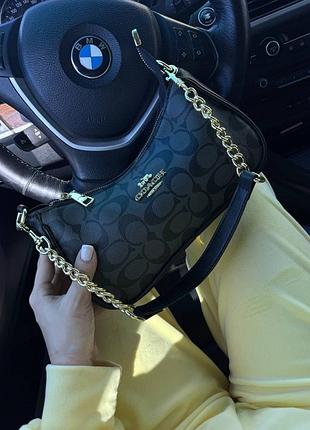 Женская сумка coach багет, сумка коач, кроссбоди, багет, сумка на плечо, сумка через плечо чорний