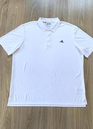 Мужская белая спортивная поло футболка adidas golf