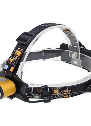 Фонарь аккумуляторный налобный pl-133 led фонарик 3 режима работы пластиковый фонарь