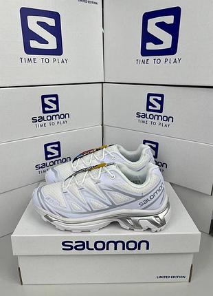 Женские кроссовки salomon xt-6 white grey