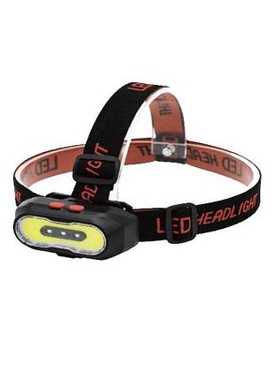 Фонарь аккумуляторный налобный pl-166 пластиковый led фонарик