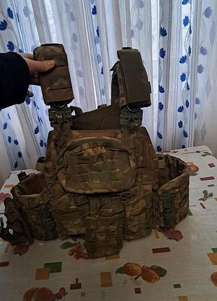 Плитоноска tactic 4 profi с быстрым сбросом, цвет multicam