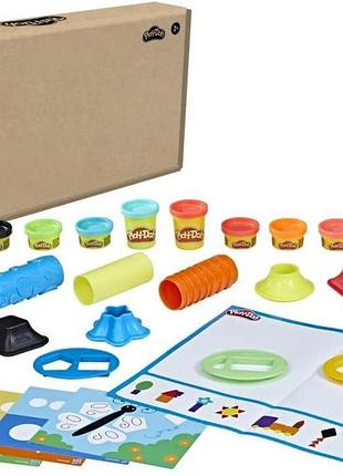 Play-doh shapes n colors set playmats 15 tools 10 cans f3625 ffp hasbro плей до тісто 10бан та аксесуари 15од
